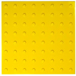 Плитка тактильная (преодолимое препятствие, поле внимания, конусы линейные по ГОСТ Р 52875-2018) 500х500х4, ПУ, желтый