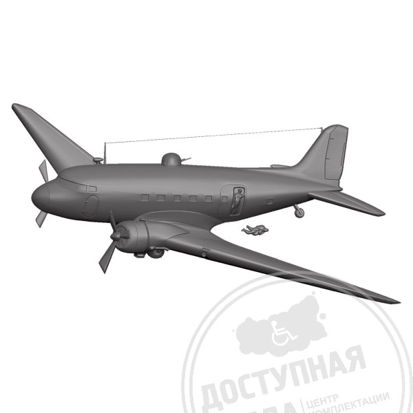 Картина 3D «Самолет ЛИ-2», тактильная