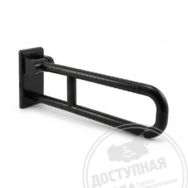 Поручень настенный откидной для инвалидов, антибактериальный, для унитаза, D35 мм, черного цвета купить с доставкой по России можно по номеру: 8-800-775-63-58