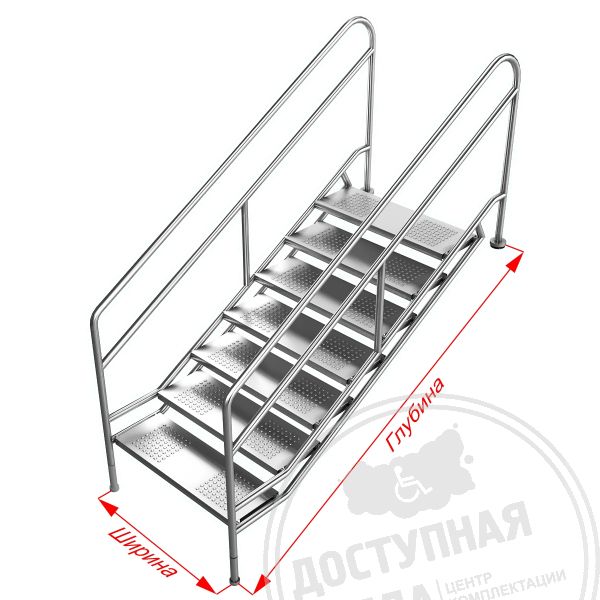 Лестница в бассейн для МГН, инд. купить за 0 ₽, с доставкой по РФ. Федеральный дистрибьютор