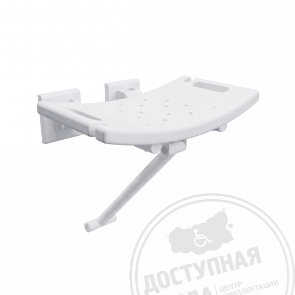 Сиденье откидное, с упором в пол и стену, AISI 304, HDPE, D32, бел арт. 52328-6, купить по цене 12 888 ₽, с доставкой по России