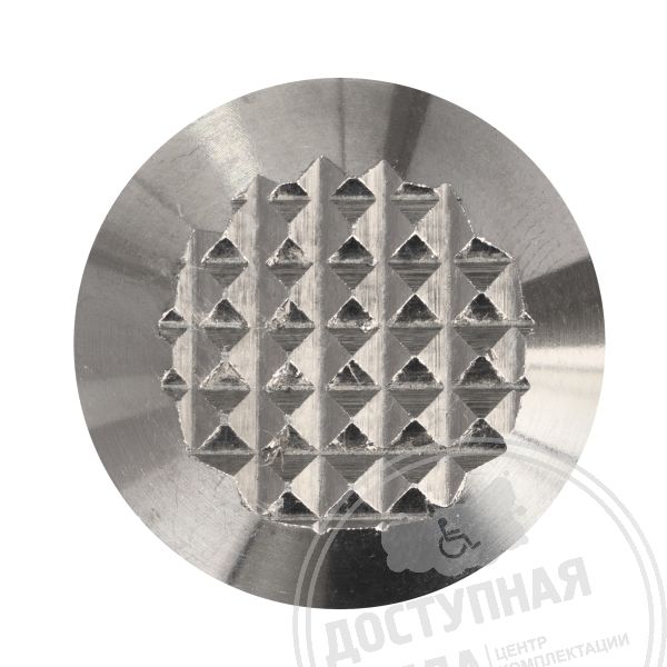 Индикатор тактильный, рифл, без штифта, AISI304, D25х25, Эконом