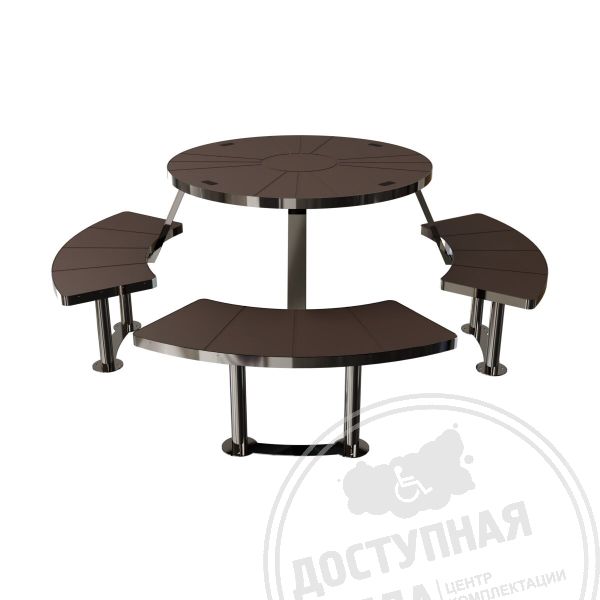 Купить Скамьи с местом для инвалидной коляски и интегрированным столом AISI 304, HPL арт. 57703 с доставкой по РФ. Звоните: 8-800-775-63-58