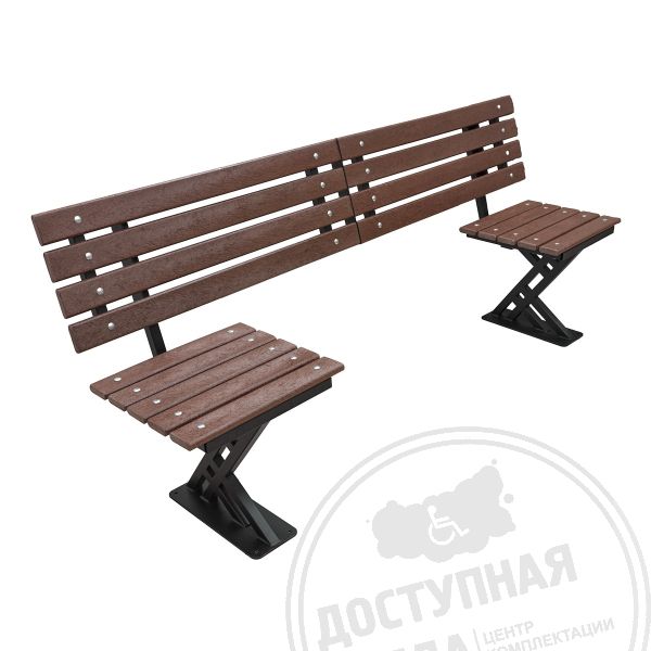 Парковая скамья с местом для инвалидной коляски, ST3, чер