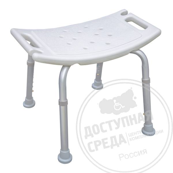 Стул-сиденье для ванной и душа "Антибак", AL/HDPE, бел