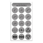 Набор тактильных наклеек для маркировки кнопок лифта №6, серебристый, 180 x 100мм