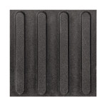 Плитка тактильная керамогранитная с продольными рифами, черная, 300х300мм, 2 категории