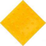 Плитка тактильная (преодолимое препятствие, конусы линейные), 35х300х300, бетон, жёлтый