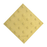 Плитка тактильная (преодолимое препятствие, конусы линейные), 55х300х300, бетон, жёлтая, 2 категории