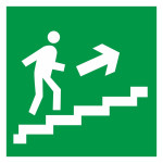 Пиктограмма E 15 "Направление к эвакуационному выходу по лестнице вверх"
