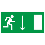Эвакуационный знак E 09 указатель двери эвакуационного выхода, правосторонний, фотолюминесцентный, 140х290 мм