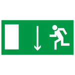 Эвакуационный знак E 10 указатель двери эвакуационного выхода, левосторонний, фотолюминесцентный, 140х290 мм