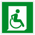 Знак эвакуационный выход направо для инвалидов на кресле-коляске, фотолюминесцентный