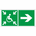 Знак эвакуационный «Направление движения к пункту (месту) сбора для инвалидов», налево, фотолюминесцентный
