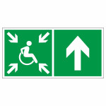Знак эвакуационный «Направление движения к пункту (месту) сбора для инвалидов», прямо, правосторонний, фотолюминесцентный