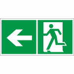 Знак эвакуационный «Направление к эвакуационному выходу налево», фотолюминесцентный