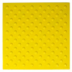 Плитка тактильная (непреодолимое препятствие, конусы шахматные по ГОСТ Р 52875-2018) 500x500x4, ПУ, желтый, самоклей