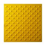 Плитка тактильная (непреодолимое препятствие, конусы шахматные) 500х500х4, ПВХ, желтый, самоклей
