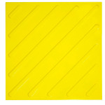 Плитка тактильная (смена направления движения, диагональ по ГОСТ Р 52875-2018) 500x500x4, ПУ, желтый, самоклей