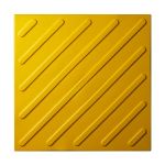 Плитка тактильная (смена направления движения, диагональ) 500х500х4, ПВХ, желтый, самоклей