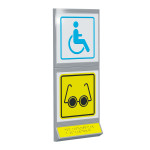 Пиктограмма тактильная, модульная "Доступность объектов для инвалидов по зрению и в креслах-колясках", с наклонным полем, двухсекционная, М5