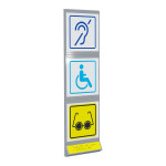 Пиктограмма тактильная, модульная "Доступность объектов для инвалидов по зрению и по слуху, а также в креслах-колясках", с наклонным полем, трехсекционная, М7