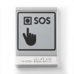 Пиктограмма тактильная, модульная "Кнопка вызова экстренной помощи ", с наклонным серым полем, одинарная