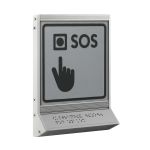 Пиктограмма тактильная, модульная "Кнопка вызова экстренной помощи ", с наклонным серым полем, одинарная, М19