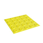 Плитка тактильная контрастная, со сменными рифами (преодолимое препятствие, поле внимания, конусы линейные), 300х300х6, PU/PL, желтый/желтый