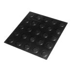 Плитка тактильная контрастная, со сменными гладкими вставками (преодолимое препятствие, поле внимания, конусы линейные), 300х300х6, PU/PL, черный/черный