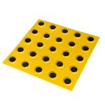 Плитка тактильная контрастная, со сменными гладкими вставками (преодолимое препятствие, поле внимания, конусы линейные), 300х300х6, PU/PL, ж/ч, самоклей