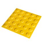 Плитка тактильная контрастная, со сменными гладкими вставками (преодолимое препятствие, поле внимания, конусы линейные), 300х300х6, PU/PL, желтый/желтый