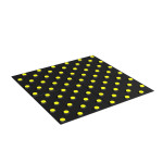 Плитка тактильная (непреодолимое препятствие, конусы шахматные) 600х600х6, KM, черный/желтый