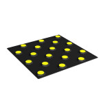 Плитка тактильная контрастная, со сменными рифами (непреодолимое препятствие, конусы шахматные), 300х300х6, PU/PL, ч/ж, самоклей