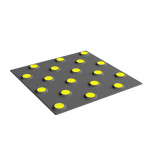 Плитка тактильная контрастная, со сменными рифами (непреодолимое препятствие, конусы шахматные), 300х300х6, PU/PL, с/ж, самоклей
