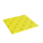 Плитка тактильная контрастная, со сменными рифами (непреодолимое препятствие, конусы шахматные), 300х300х6, PU/PL, жлетый/желтый