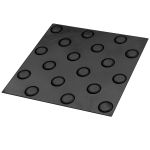 Плитка тактильная контрастная, со сменными гладкими вставками (непреодолимое препятствие, конусы шахматные), 300х300х6, PU/PL, ч/ч, самоклей