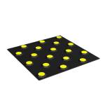 Плитка тактильная контрастная, со сменными рифами (непреодолимое препятствие, конусы шахматные), 300х300х6, PU/PL, черный/желтый