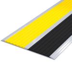 Лента противоскользящая, материал - ПВХ, в AL профиле 115 мм, желтый/черный