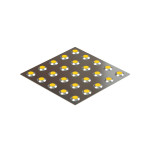 Плитка тактильная со сменными рифами (преодолимое препятствие, конусы линейные) 300х300х7, AISI304, желтый