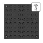 Плитка тактильная (преодолимое препятствие, поле внимания, конусы линейные) противоскользящая, 500х500х5, ПУ, черный