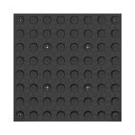 Плитка тактильная (преодолимое препятствие, поле внимания, конусы линейные) противоскользящая, 500х500х5, ПВХ, черный