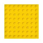 Плитка тактильная (преодолимое препятствие, поле внимания, конусы линейные) противоскользящая, 500х500х5, ПВХ, желтый