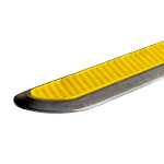 Полоса тактильная, комбинированная, с противоскользящей вставкой, без штифта, 4х35х290, H-4мм, I-0мм, AL/PL, желтый (направление движения, зона получения услуг)