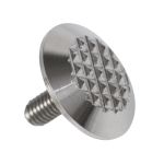 Конус тактильный, рифленый, со штифтом, эконом., D25х25, H-5мм, I-15мм, AISI304 (преодолимое препятствие, непреодолимое препятствие)