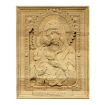 Картина объемная "Икона Божией Матери", из дерева