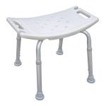 Стул-сиденье для ванной и душа "Антибак", с телескопическими ножками, без спинки, AL/HDPE, белый
