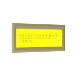 Табличка тактильная Брайлем (монохром) с золотой рамкой 24мм, на композите с индивидуальными размерами
