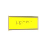 Тактильная табличка на ПВХ 3мм монохром с золотой рамкой 10мм, с индивидуальными размерами