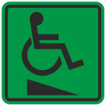 G-24 Пиктограмма тактильная Пандус для инвалидов на креслах-колясках, монохром